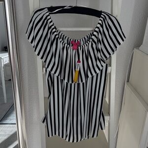Catherine Malandrino Black and White Striped Blouse